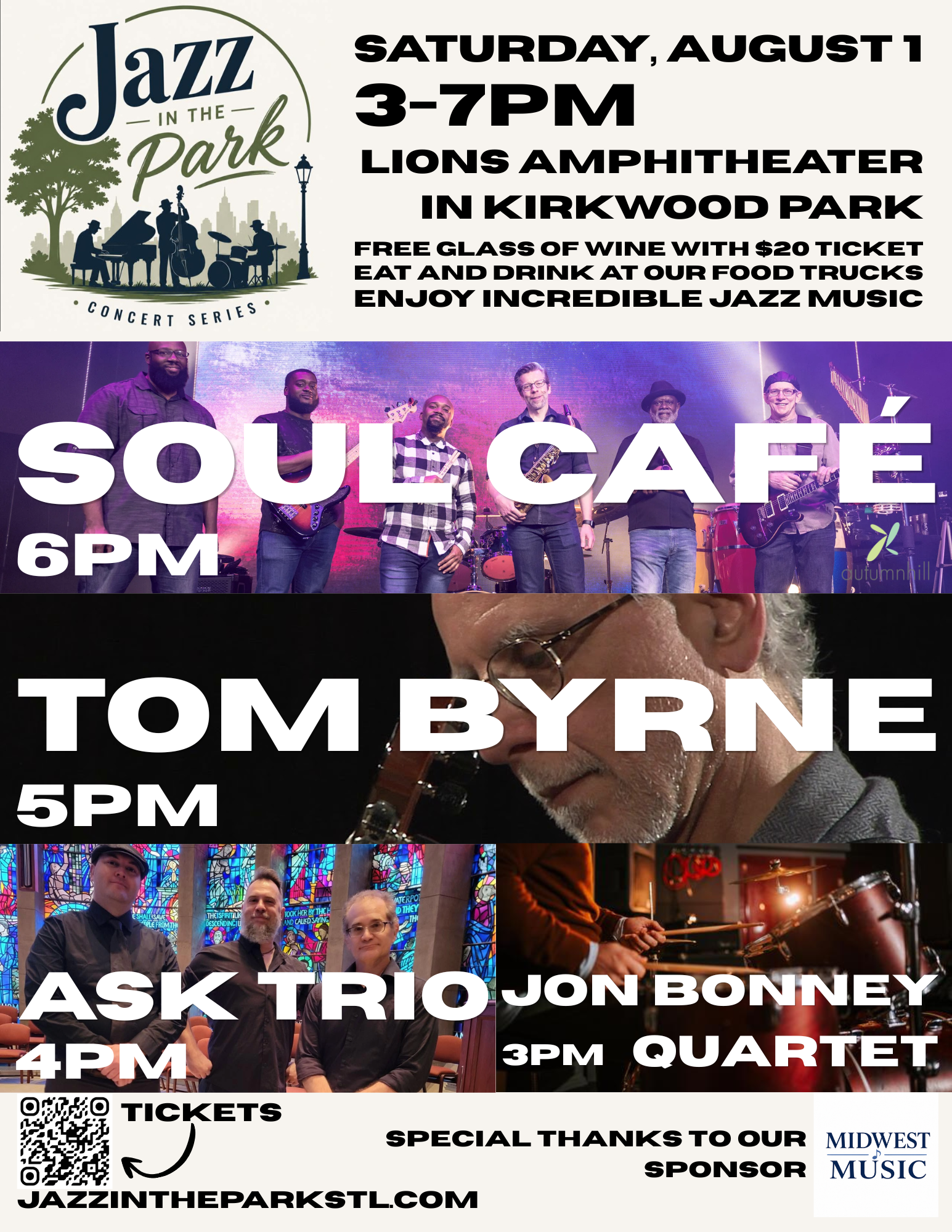 Jazz in the Park August 1, 2026 event flyer